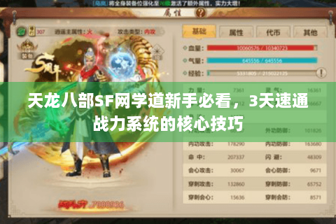 天龙八部SF网学道新手必看，3天速通战力系统的核心技巧
