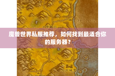 魔兽世界私服推荐，如何找到最适合你的服务器？