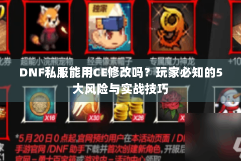 DNF私服能用CE修改吗？玩家必知的5大风险与实战技巧
