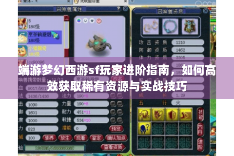 端游梦幻西游sf玩家进阶指南，如何高效获取稀有资源与实战技巧