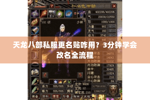 天龙八部私服更名贴咋用？3分钟学会改名全流程
