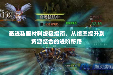奇迹私服材料终极指南，从爆率提升到资源整合的进阶秘籍