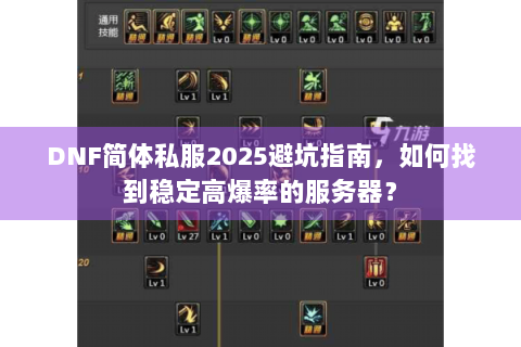 DNF简体私服2025避坑指南，如何找到稳定高爆率的服务器？
