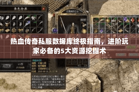 热血传奇私服数据库终极指南，进阶玩家必备的5大资源挖掘术