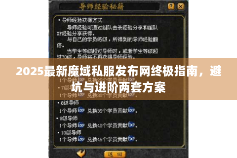 2025最新魔域私服发布网终极指南，避坑与进阶两套方案
