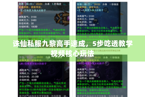 诛仙私服九黎高手速成，5步吃透教学视频核心玩法