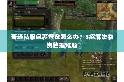 奇迹私服包裹爆仓怎么办？3招解决物资管理难题
