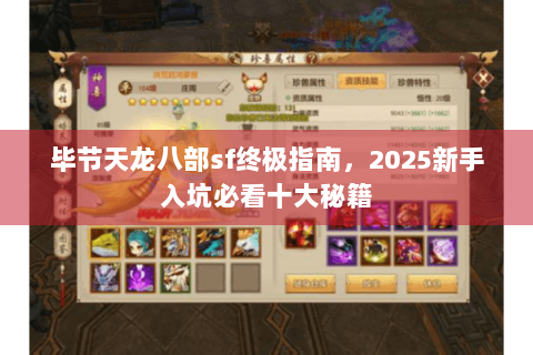 毕节天龙八部sf终极指南，2025新手入坑必看十大秘籍