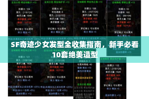SF奇迹少女发型全收集指南，新手必看10套绝美造型