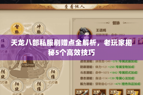 天龙八部私服刷赠点全解析，老玩家揭秘5个高效技巧