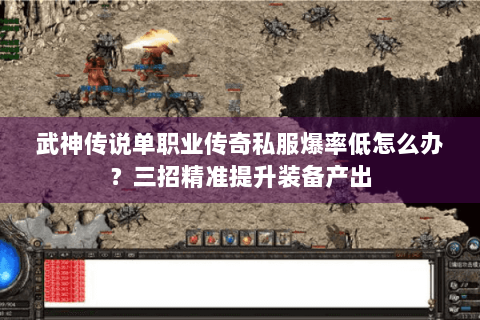 武神传说单职业传奇私服爆率低怎么办？三招精准提升装备产出