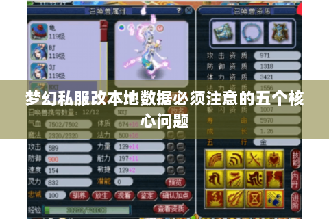 梦幻私服改本地数据必须注意的五个核心问题