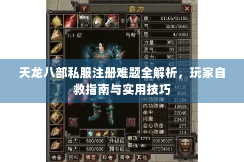 天龙八部私服注册难题全解析，玩家自救指南与实用技巧