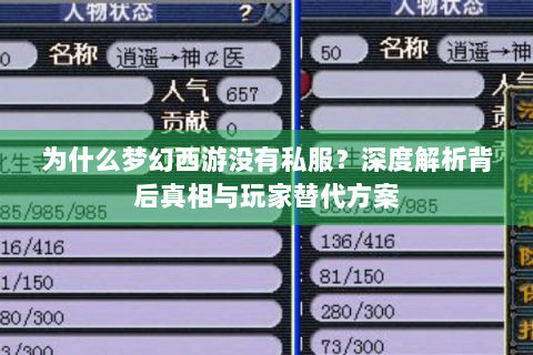 为什么梦幻西游没有私服？深度解析背后真相与玩家替代方案