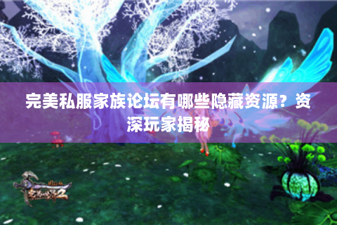 完美私服家族论坛有哪些隐藏资源？资深玩家揭秘