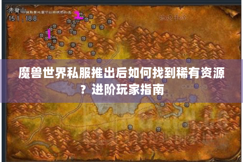 魔兽世界私服推出后如何找到稀有资源？进阶玩家指南