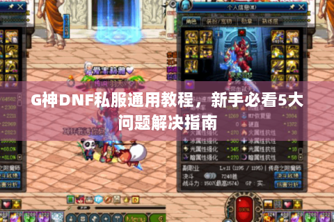G神DNF私服通用教程，新手必看5大问题解决指南
