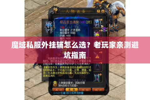 魔域私服外挂辅怎么选？老玩家亲测避坑指南