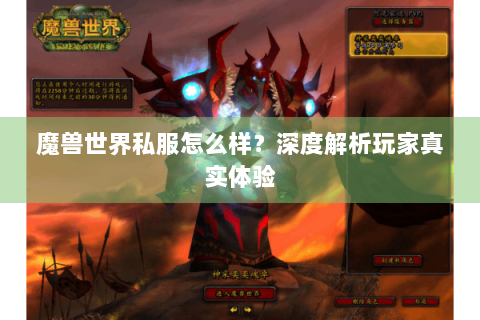 魔兽世界私服怎么样？深度解析玩家真实体验
