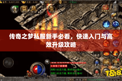 传奇之梦私服新手必看，快速入门与高效升级攻略