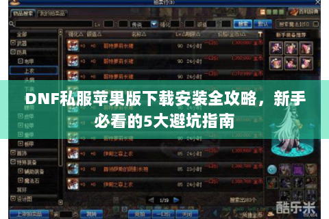 DNF私服苹果版下载安装全攻略，新手必看的5大避坑指南