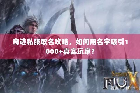 奇迹私服取名攻略，如何用名字吸引1000+真实玩家？