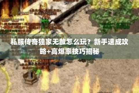 私服传奇独家无赦怎么玩？新手速成攻略+高爆率技巧揭秘