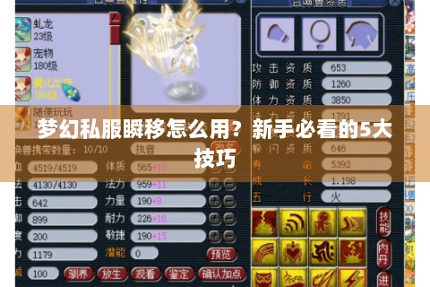 梦幻私服瞬移怎么用？新手必看的5大技巧
