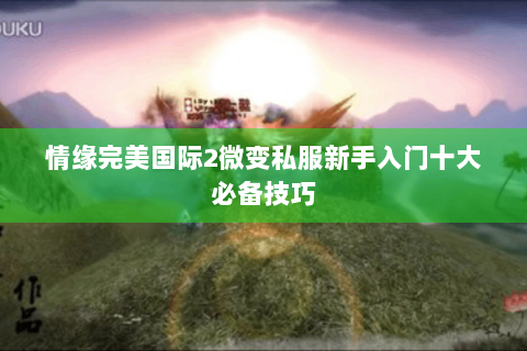 情缘完美国际2微变私服新手入门十大必备技巧