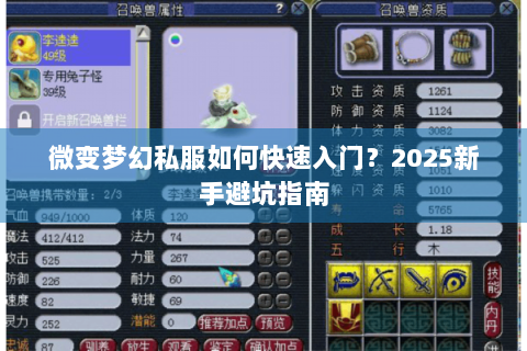 微变梦幻私服如何快速入门？2025新手避坑指南