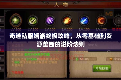 奇迹私服端游终极攻略，从零基础到资源垄断的进阶法则