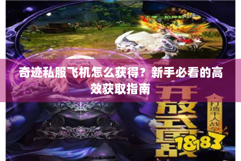 奇迹私服飞机怎么获得？新手必看的高效获取指南